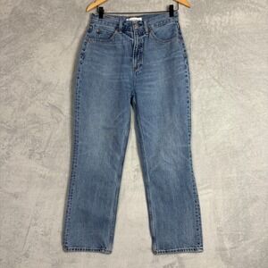 Denim Forum The Pin-Up Super High Straight Blue Jeans Cotton 28L Medium Wash